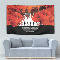 Anzac Day Gallipoli Personalised Tapestry Red Poppy Flowers