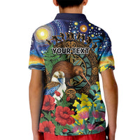 Kiwi-Kookaburra Bird ANZAC Personalised Kid Polo Shirt Aussie Golden Wattle Poppy Flowers