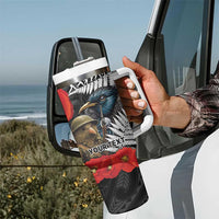 Kiwi-Tui Bird Soldier ANZAC Day Personalised Tumbler With Handle Maori Silver Fern Motif