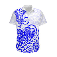 Polynesian Hawaiian Shirt Tribal Tattoo Blue Screen Color LT9 - Polynesian Pride