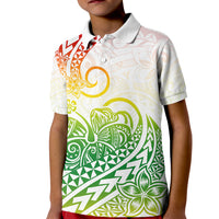Polynesian Kid Polo Shirt Tribal Tattoo Gradient 02 Screen Color LT9 Kid Gradient - Polynesian Pride