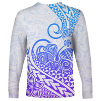 Polynesian Long Sleeve Shirt Tribal Tattoo Gradient 04 Screen Color LT9 - Polynesian Pride