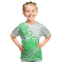 Polynesian Kid T Shirt Tribal Tattoo Green Screen Color LT9 Green - Polynesian Pride