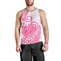 Polynesian Men Tank Top Tribal Tattoo Pink Screen Color LT9 - Polynesian Pride