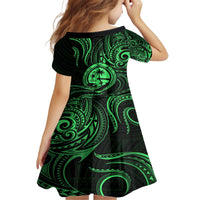 Polynesian Guam Coat of Arms Family Matching Puletasi and Hawaiian Shirt Polynesian Tribal Tattoo Green Version LT9 - Polynesian Pride