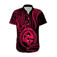 Polynesian Pride Guam Hawaiian Shirt With Polynesian Tribal Tattoo and Coat of Arms Pink Version LT9 - Polynesian Pride
