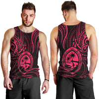Polynesian Pride Guam Men Tank Top With Polynesian Tribal Tattoo and Coat of Arms Pink Version LT9 - Polynesian Pride