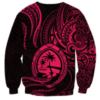 Polynesian Pride Guam Sweatshirt With Polynesian Tribal Tattoo and Coat of Arms Pink Version LT9 - Polynesian Pride