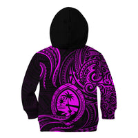 Polynesian Pride Guam Kid Hoodie With Polynesian Tribal Tattoo and Coat of Arms Purple Version LT9 Zip Hoodie Purple - Polynesian Pride