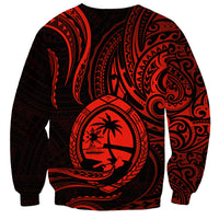 Polynesian Pride Guam Sweatshirt With Polynesian Tribal Tattoo and Coat of Arms Red Version LT9 - Polynesian Pride