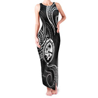 Polynesian Guam Coat of Arms Family Matching Tank Maxi Dress and Hawaiian Shirt Polynesian Tribal Tattoo Black Version