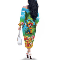 Always 5 O'clock Family Matching Off The Shoulder Long Sleeve Dress and Hawaiian Shirt Hawaiian Tropical Parrot LT9 - Polynesian Pride