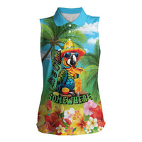 Always 5 O'clock Women Sleeveless Polo Shirt Hawaiian Tropical Parrot - Polynesian Pride