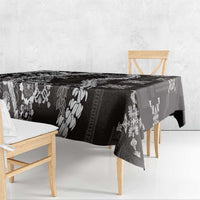 Hawaii Puakenikeni and Maile Lei Tablecloth Black Japanese Wave Style - Polynesian Pride