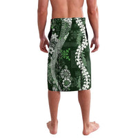 Hawaii Puakenikeni and Maile Lei Lavalava Green Japanese Wave Style - Polynesian Pride