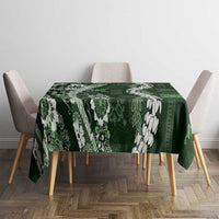 Hawaii Puakenikeni and Maile Lei Tablecloth Green Japanese Wave Style - Polynesian Pride