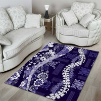 Hawaii Puakenikeni and Maile Lei Area Rug Purple Japanese Wave Style - Polynesian Pride
