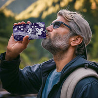 Hawaii Puakenikeni and Maile Lei 4 in 1 Can Cooler Tumbler Purple Japanese Wave Style - Polynesian Pride