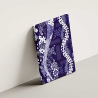 Hawaii Puakenikeni and Maile Lei Canvas Wall Art Purple Japanese Wave Style - Polynesian Pride
