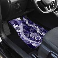Hawaii Puakenikeni and Maile Lei Car Mats Purple Japanese Wave Style - Polynesian Pride