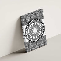 All White Tonga Malo e lelei Canvas Wall Art Vintage Ngatu Tribal Pattern - Polynesian Pride