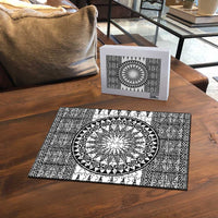 All White Tonga Malo e lelei Puzzle Vintage Ngatu Tribal Pattern - Polynesian Pride