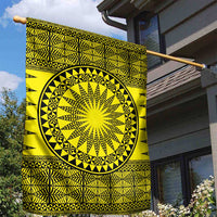 All Yellow Tonga Malo e lelei Garden Flag Vintage Ngatu Tribal Pattern - Polynesian Pride