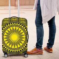 All Yellow Tonga Malo e lelei Luggage Cover Vintage Ngatu Tribal Pattern - Polynesian Pride