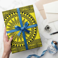 All Yellow Tonga Malo e lelei Wrapping Paper Vintage Ngatu Tribal Pattern - Polynesian Pride