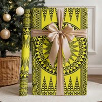 All Yellow Tonga Malo e lelei Wrapping Paper Vintage Ngatu Tribal Pattern - Polynesian Pride
