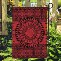 All Red Tonga Malo e lelei Garden Flag Vintage Ngatu Tribal Pattern - Polynesian Pride