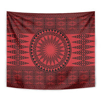 All Red Tonga Malo e lelei Tapestry Vintage Ngatu Tribal Pattern - Polynesian Pride