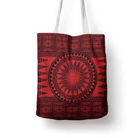 All Red Tonga Malo e lelei Tote Bag Vintage Ngatu Tribal Pattern - Polynesian Pride