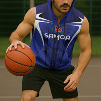 2026 Rugby Nations Series Custom Manu Samoa Sleeveless Zip Hoodie