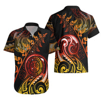 New Zealand Hawaiian Shirt Aotearoa Wisdom Face Maori Fern Tattoo Arty LT9 - Polynesian Pride