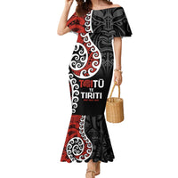Honour The Treaty New Zealand Mermaid Dress Toitu Te Tiriti Ake!Ake!Ake! LT9 Women Black - Polynesian Pride