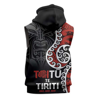 Honour The Treaty New Zealand Sleeveless Zip Hoodie Toitu Te Tiriti Ake Ake Ake - Polynesian Pride