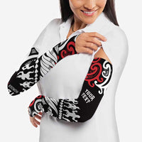 Honour The Treaty New Zealand Personalised Arm Sleeves Toitu Te Tiriti Half Fern Haka Dance - Polynesian Pride
