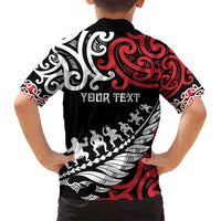 Honour The Treaty New Zealand Personalised Family Matching Tank Maxi Dress and Hawaiian Shirt Toitu Te Tiriti Half Fern with Haka dance
