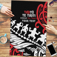 Honour The Treaty New Zealand Personalised Puzzle Toitu Te Tiriti Half Fern Haka Dance - Polynesian Pride