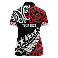 Honour The Treaty New Zealand Personalised Women Polo Shirt Toitu Te Tiriti Half Fern with Haka dance LT9 - Polynesian Pride