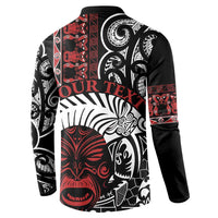 Honour The Treaty New Zealand Personalised Button Sweatshirt Toitu Te Tiriti Indigenous Maori Face