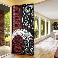Honour The Treaty New Zealand Personalised Door Cover Toitu Te Tiriti Indigenous Maori Face - Polynesian Pride
