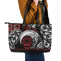 Honour The Treaty New Zealand Personalised Leather Tote Bag Toitu Te Tiriti Indigenous Maori Face LT9 - Polynesian Pride