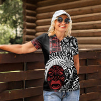 Honour The Treaty New Zealand Personalised Women Polo Shirt Toitu Te Tiriti Indigenous Maori Face LT9 - Polynesian Pride