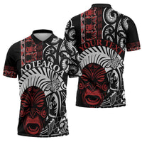 Honour The Treaty New Zealand Personalised Zipper Polo Shirt Toitu Te Tiriti Indigenous Maori Face - Polynesian Pride