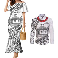 Samoa Mau Movement House Personalised Couples Matching Mermaid Dress and Long Sleeve Button Shirt Fa'a Samoa The Samoan Way