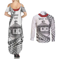 Samoa Mau Movement House Personalised Couples Matching Summer Maxi Dress and Long Sleeve Button Shirt Fa'a Samoa The Samoan Way