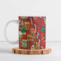 Mele Kalikimaka Pakalana Pikake Lei Ceramic Mug Hawaiian Rodeo Paniolo Omaomao Palaka - Polynesian Pride