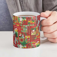 Mele Kalikimaka Pakalana Pikake Lei Ceramic Mug Hawaiian Rodeo Paniolo Omaomao Palaka - Polynesian Pride